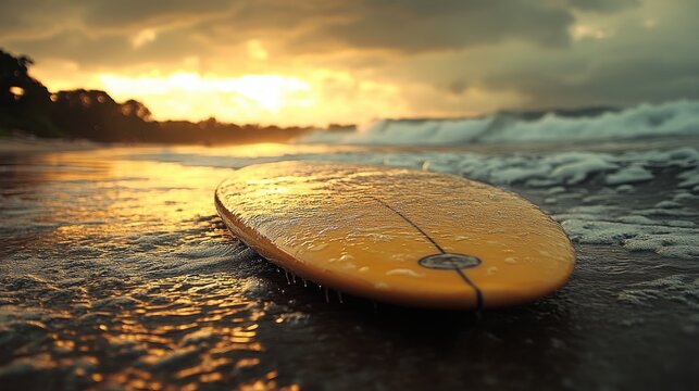 a surfboard with a cord - Powered by Adobe