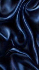 Fototapeta premium Elegant Draped Navy Blue Silk Fabric Texture - A Luxurious and Refined Background