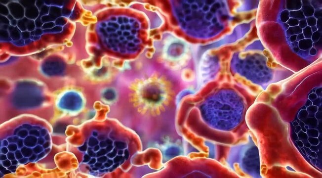 A vivid representation of immunotherapy, body's immune system and inernal system to fight diseases. Concept of intersection of science and the body's innate healing power