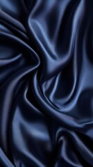 Obraz premium Elegant Draped Navy Blue Satin Fabric Texture