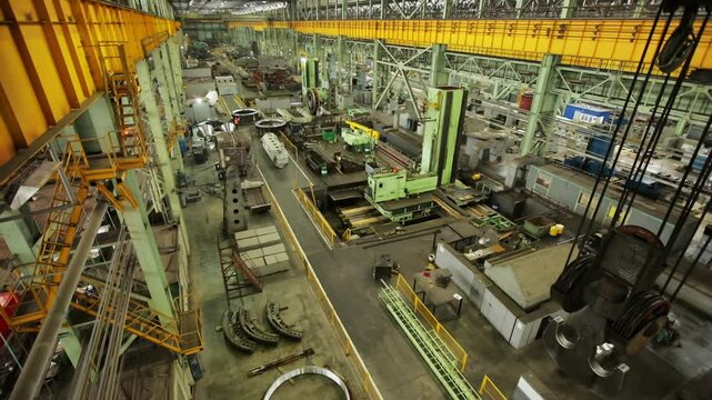 An Indepth Overview of Industrial Factories Featuring Advanced Machinery and Equipment. Stock Clip