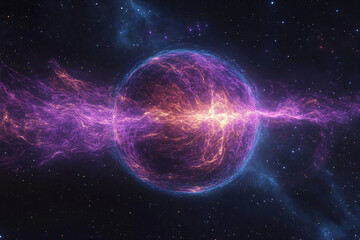 Obraz premium Cosmic energy pulses through space