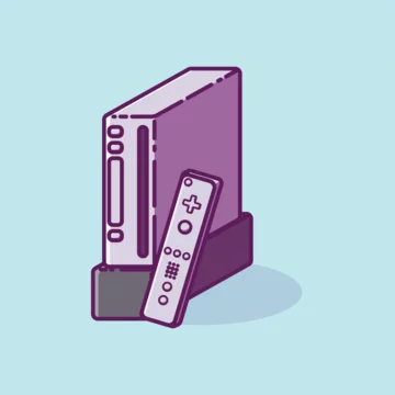 Simple game console and controller Nintendo Wii cartoon vector illustration Collection of game console concept icon isolated