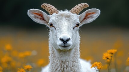 Obraz premium a white animal with horns