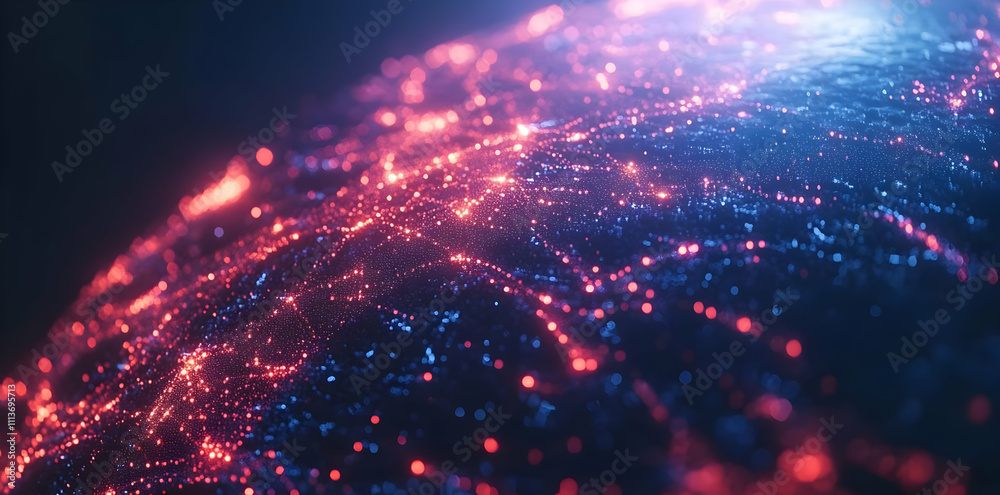 Poster A digital representation of a networked globe with glowing connections.