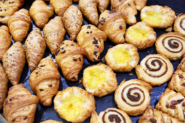 Cakes in pastry shop