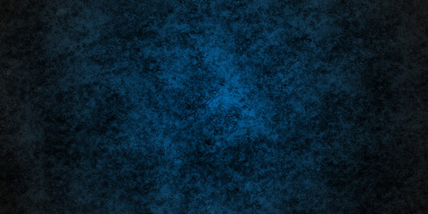 Grunge dark blue rock studio stucco antique grunge spot light backdrop background. concrete distressed gradient limestone sketch wall rough blank aged texture background.