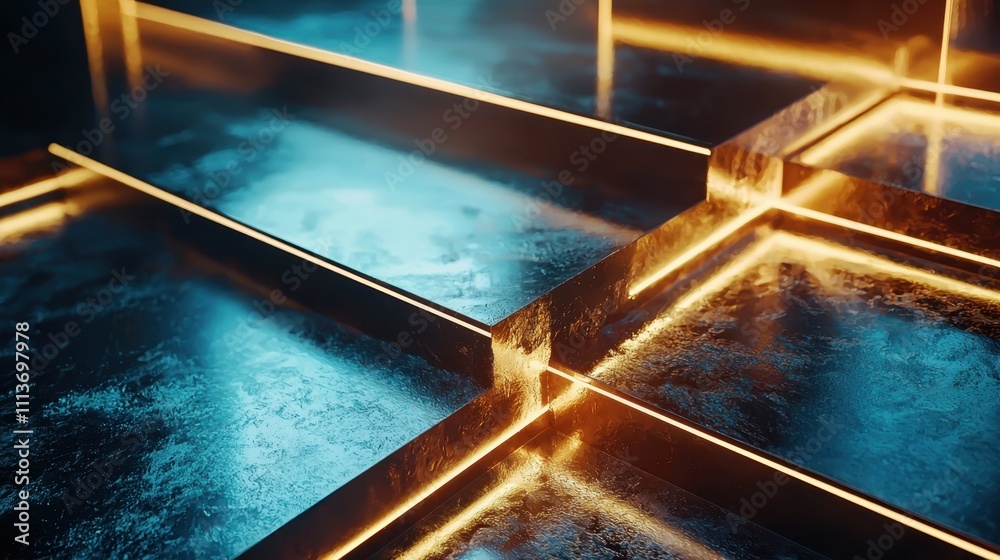 Poster minimalistic and realistic visual mockup with layered textures in dynamic lighting effects
