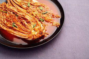Traditional korean food kimchi photography . Top view