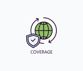 Coverage Vector, Icon Or Logo Sign Symbol Illustration 
