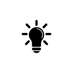 Fototapeta premium Minimalistic black light bulb icon symbolizing creativity and innovation.