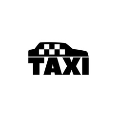Simplistic black and white taxi cab vector icon. © Valentyna