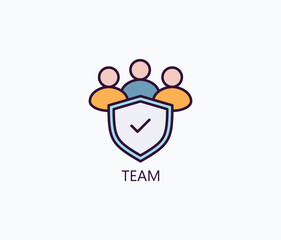 Team Vector, Icon Or Logo Sign Symbol Illustration 