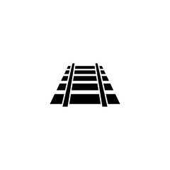 Sleek black railway track icon for modern transit design.