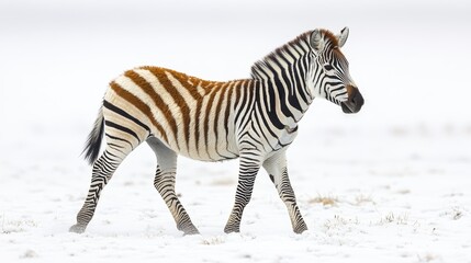 Fototapeta premium a zebra walking on a white background