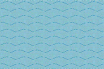 Seamless pattern with blue waves