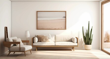 white wall with frame mockup