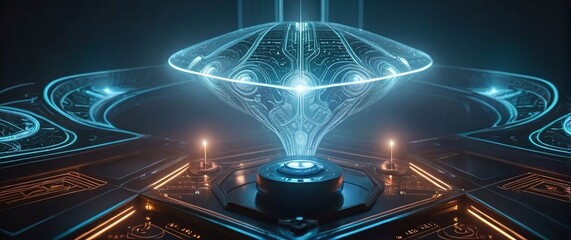 A representation of AI ethics with scales and circuits balanced in perfect symmetry