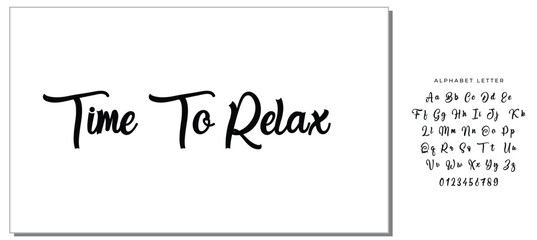 time to relax text on white background.