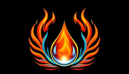 a fire design with flames and a firework design.