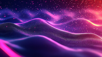 Vibrant abstract gradient wave with dynamic holographic effects