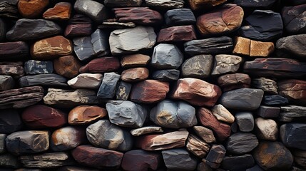 Stacked Stone Wall Background  HD 8K wallpaper Stock Photographic Image