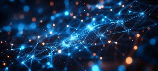 Abstract virtual digital network cyberspace. Generative AI technology.	
