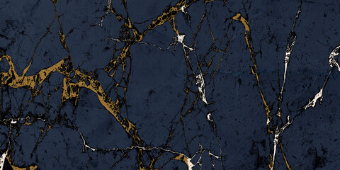 luxury blue marble texture with golden veins