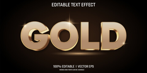 gold vector 3d text effect with modern style design