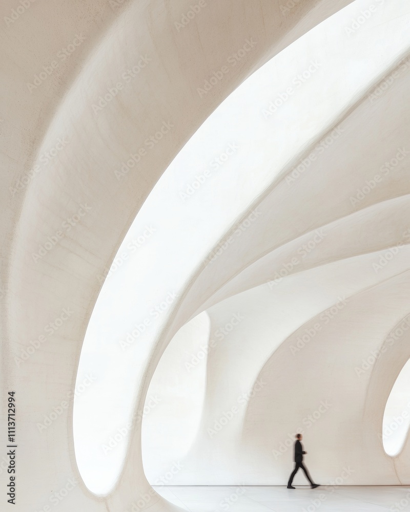 Aufkleber futuristic curved architecture a minimalist transportation hub capturing modern urban flow