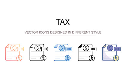 Tax icon design with white background stock illustration