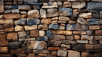 Fototapeta premium Stacked Stone Wall Background HD 8K wallpaper Stock Photographic Image