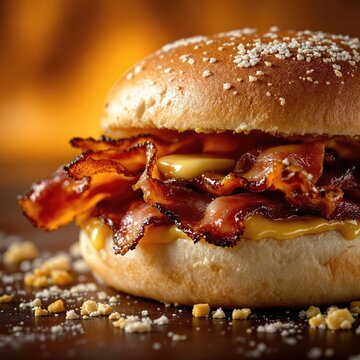 Classic Bacon Butty Bap, Food Menu Restaurant Caf&eacute; Photography
