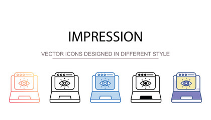 Impression icon design with white background stock illustration
