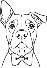 Dog Outline Vector custom Design - Minimalist Dog Silhouette Line Art and Pet Illustration for T-Shirts, Stickers, and Wall Decoration.