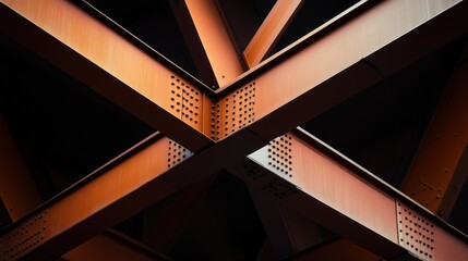 Intersecting Steel Beams Architectural Structure Design