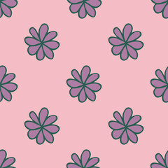 Summer seamless pattern with flowers doodle for decorative print, wrapping paper, greeting cards, wallpaper and fabric