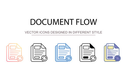 Document Flow icon design with white background stock illustration