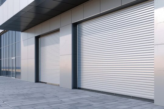 Automatic roll up gate and push up door for modern building.