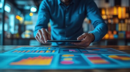 using digital tablet analyzing sales data and financial growth graph chart report business planning strategy and development financial and banking market research data analysi