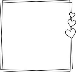 Valentine's Day frame outline.
Love frame.
Transparent background.