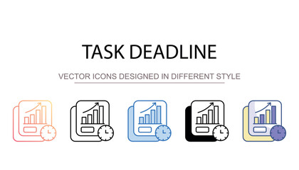 Task Deadline icon design with white background stock illustration