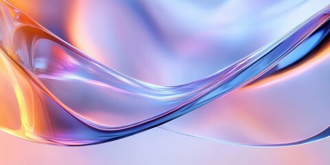 Naklejka premium Iridescent Glass Shapes Abstract Render with Soft Gradient Lighting and Minimalist Design