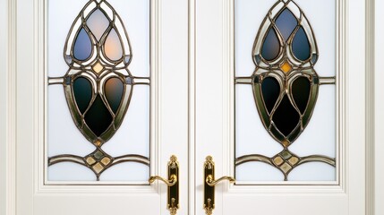Ornate Stained Glass Doors with Intricate Patterns