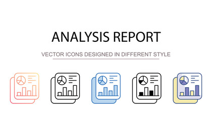 Analysis Report icon design with white background stock illustration