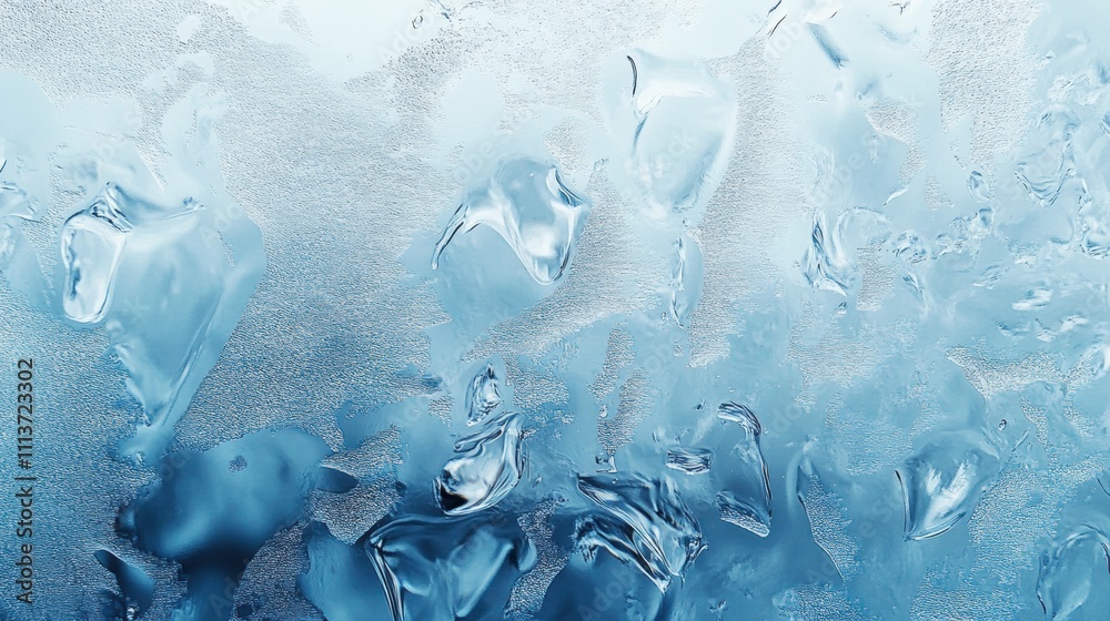 Wall mural beautiful icy blue textured background with bubbles and frosty patterns, creating a serene and cool 