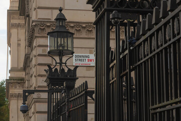Entrance to the British Prime Minister's residence at 10 Downing Street in London