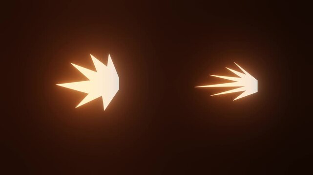 Set of simple Muzzle Flash with black background. Explosion fireball from the weapon