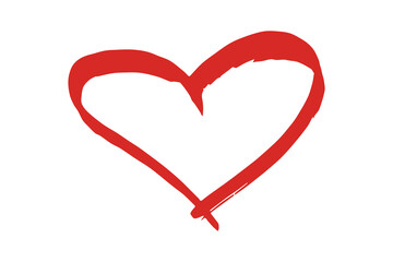 Simple hand drawn heart drawing illustration Scribble heart doodle Love clipart