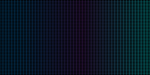 Abstract Geometric colorful grid gradient shape  perspective design line pattern on black background . Vector Illustration